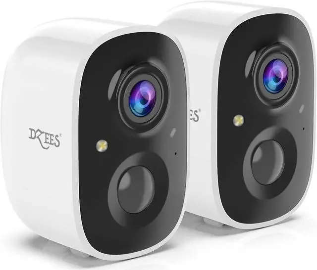 Main image of Dzees Outdoor Camera Wireless, Battery Powered WiFi Surveillance Camera for Home Security System with Siren Alarm & Spotlight, Motion Detection, Color Night Vision, IP65 Waterproof Cloud/SD-2-Pack