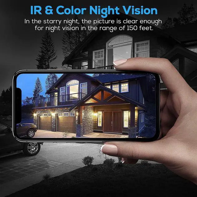 Alt view image 5 of 6 - ENSTER 2.4G/5G Security Camera Outdoor, 5Ghz WiFi Camera, PTZ IP Surveillance Camera for Home Security, Human Detection, Auto Tracking, Color Night Vision, 2-Way Audio, IP66 Waterproof