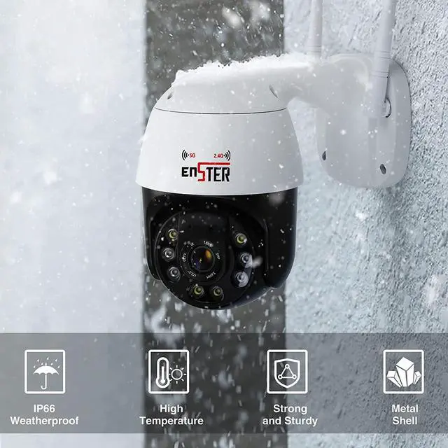 Alt view image 6 of 6 - ENSTER 2.4G/5G Security Camera Outdoor, 5Ghz WiFi Camera, PTZ IP Surveillance Camera for Home Security, Human Detection, Auto Tracking, Color Night Vision, 2-Way Audio, IP66 Waterproof