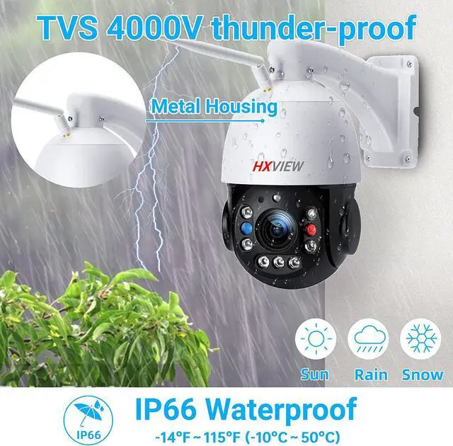 Alt view image 6 of 6 - PTZ Camera Outdoor, 30X Optical Zoom Security Camera, 5MP Wireless WiFi RTSP IP Camera, 1000FT Night Vision, Auto Tracking, Emergency Strobe Light Alarm, Human Detection, 2-Way Audio