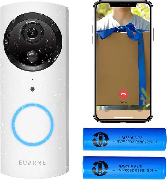 Main image of WiFi Video Doorbell Camera, IP54 Waterproof Wireless Home Security Doorbell, 1080P HD & Two-Way Audio Battery Doorbell, Only Works with 2.4GHz WiFi