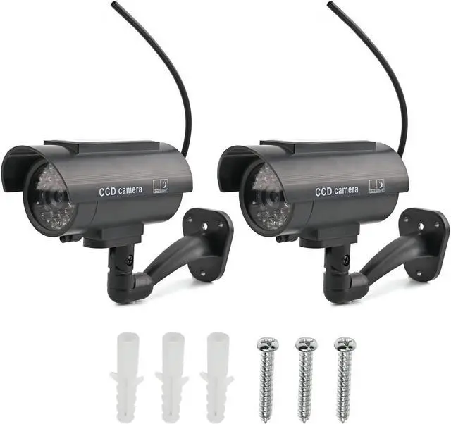 Main image of Gadpiparty Othmro Fake Security Camera Plastic Dummy Camera CCTV Solar Powered Surveillance System for Home Outdoor Indoor Protect Your Homes,Retail Shops and Business Black 2Pcs
