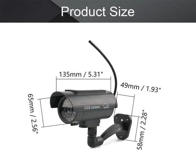 Alt view image 2 of 7 - Gadpiparty Othmro Fake Security Camera Plastic Dummy Camera CCTV Solar Powered Surveillance System for Home Outdoor Indoor Protect Your Homes,Retail Shops and Business Black 2Pcs