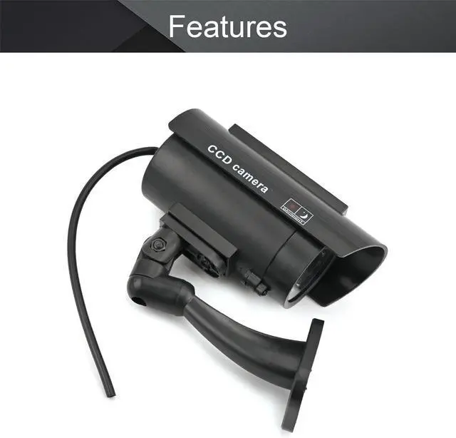 Alt view image 3 of 7 - Gadpiparty Othmro Fake Security Camera Plastic Dummy Camera CCTV Solar Powered Surveillance System for Home Outdoor Indoor Protect Your Homes,Retail Shops and Business Black 2Pcs