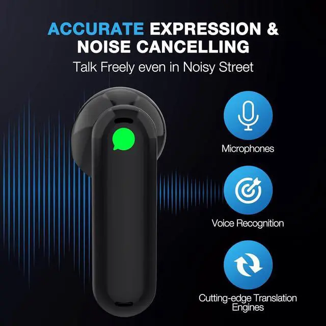 Alt view image 6 of 7 - Timekettle WT2 Edge/W3 Translator Device-Bidirection Simultaneous Translation, Translator Earbuds with 40 Languages, Online Version, Black Bundle with 1 Earbuds Cleaning Pen