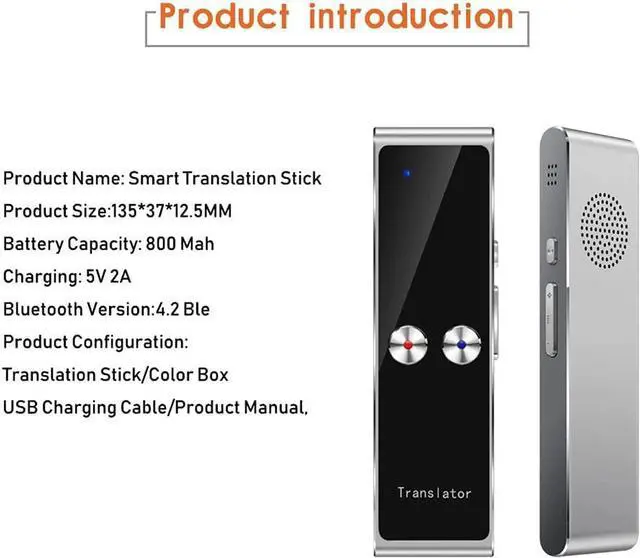 Alt view image 4 of 4 - Portable Multi Language AI Voice Translator Real Time Interactive Two-Way Translation Device for Travel Business(D)