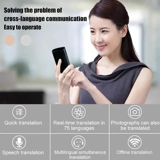 Alt view image 3 of 6 - 76 Languages Voice Translator - English, Japanese, Korean, French, Russian, German, Chinese, Spanish Translation - Travel Translator - Decoration