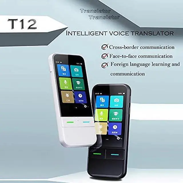 Alt view image 6 of 6 - AI Voice Real Time Translator 138 Multi Online Languages Voice-Record 3.1 Inch Big Touch Screen Learning Conversion T11(White)