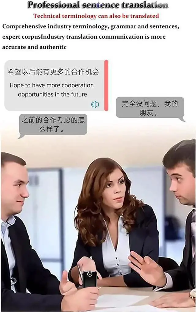 Alt view image 4 of 6 - AI Voice Real Time Translator 138 Multi Online Languages Voice-Record 3.1 Inch Big Touch Screen Learning Conversion T11(White)