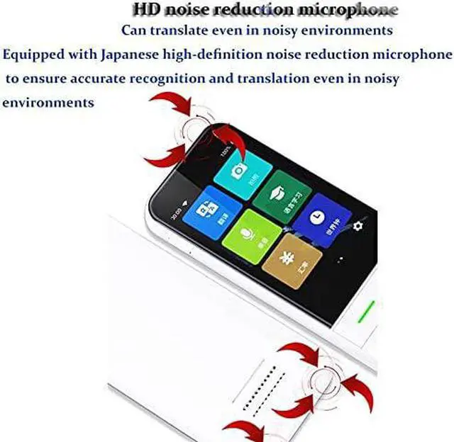 Alt view image 3 of 6 - AI Voice Real Time Translator 138 Multi Online Languages Voice-Record 3.1 Inch Big Touch Screen Learning Conversion T11(White)