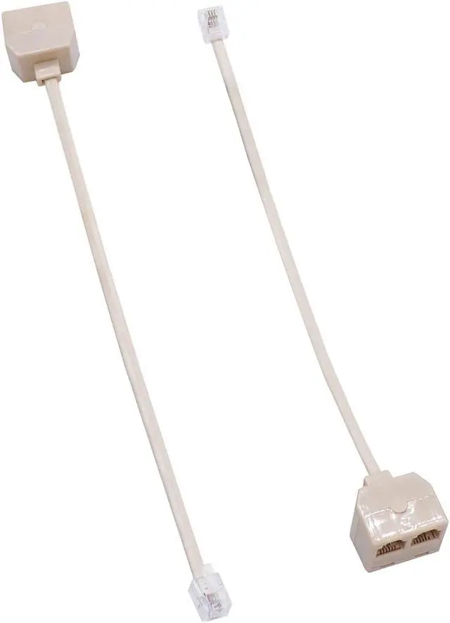 Alt view image 3 of 4 - TWTADE 2 Pcs RJ11 6P4C Telephone Splitter Converter Cable Adapter 4 Pin 2 Way Male to Female I-024