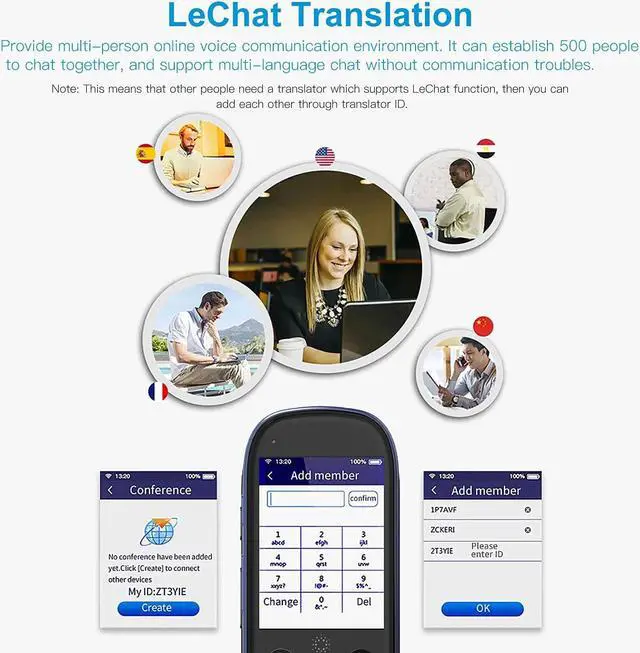 Alt view image 6 of 6 - K1 Pro Smart Voice Translator Device with 2.4 Inch Touchscreen WiFi/Hotspot Connection/Offline Support 77 Languages(Blue)