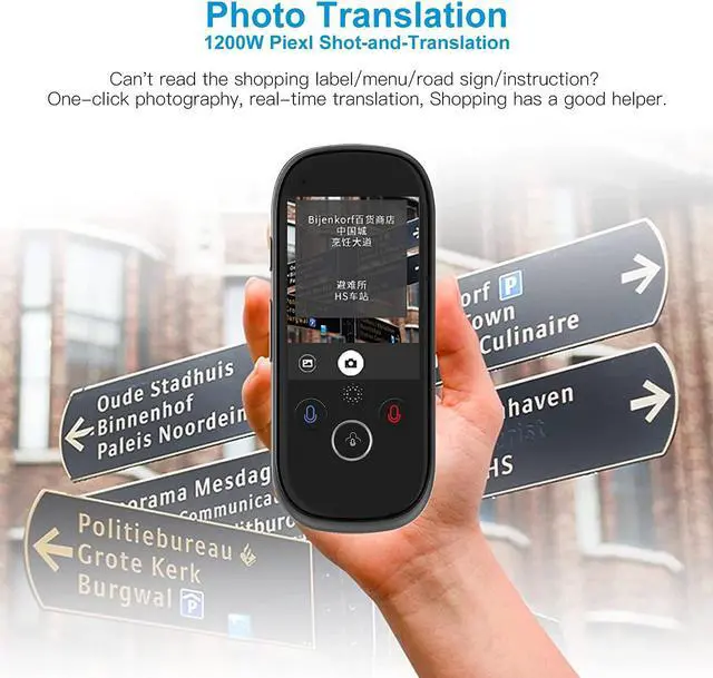 Alt view image 5 of 6 - K1 Pro Smart Voice Translator Device with 2.4 Inch Touchscreen WiFi/Hotspot Connection/Offline Support 77 Languages(Blue)