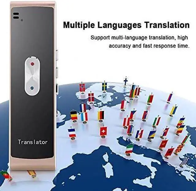 Alt view image 2 of 3 - Portable Intelligent Translator Multi Language Two-Way Real Time Voice Text Translation Pocket Device(Black)