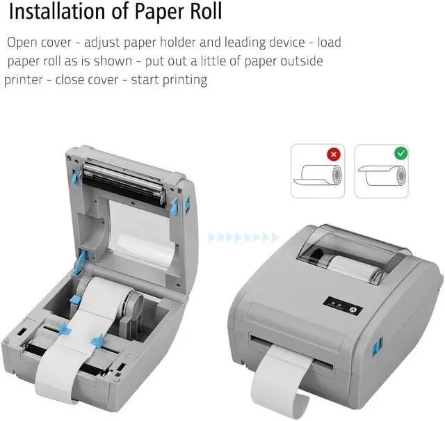 Alt view image 5 of 7 - Multifunction Desktop 110mm Thermal Paper Printer Barcode Label BT Communication Interface