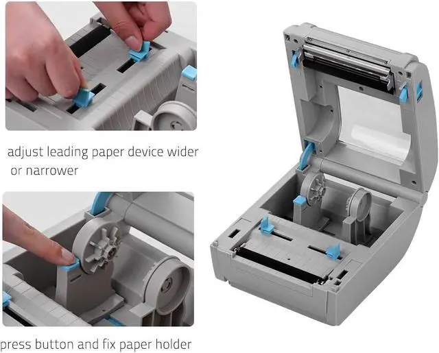 Alt view image 6 of 7 - Multifunction Desktop 110mm Thermal Paper Printer Barcode Label BT Communication Interface