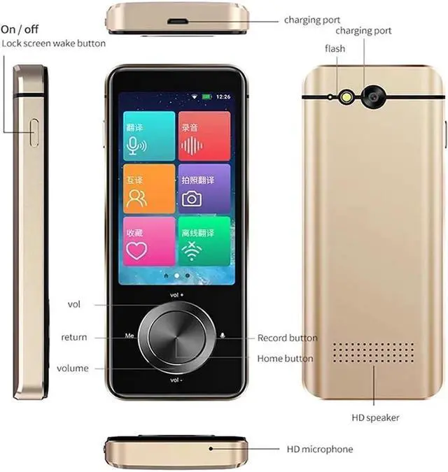 Alt view image 2 of 5 - M9 Instant Voice Translator Portable Language in Real-time Smart Translator Supports 12 Offline Languages(Gray)