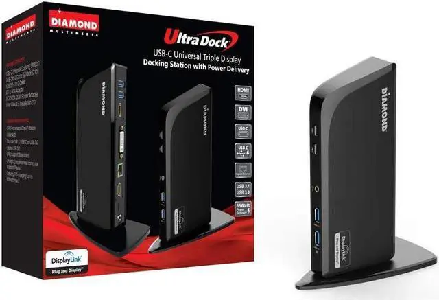 Alt view image 7 of 7 - Diamond Multimedia DS3900PD Diamond Multimedia Triple Display 4K Universal Type-C Docking Station with Power Delivery (65W) for Mac and Windows Equipped Type-C/Thunderbolt 3 Laptops