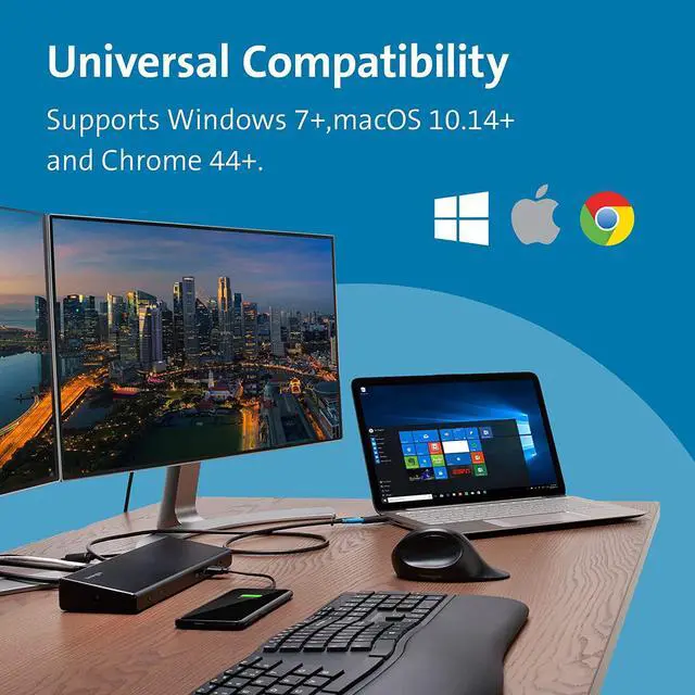 Alt view image 4 of 6 - Kensington SD4750P USB-C Docking Station for Windows, MacBook, Surface and Chromebooks \u2013 Dual 4K Video, 85W PD (K39105NA)