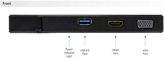 Alt view image 2 of 6 - VisionTek VT100 Portable USB-A Dual Monitor Hub - 1x HDMI, 1x VGA, 2x USB Ports, micro/SD Reader, Ethernet for Windows