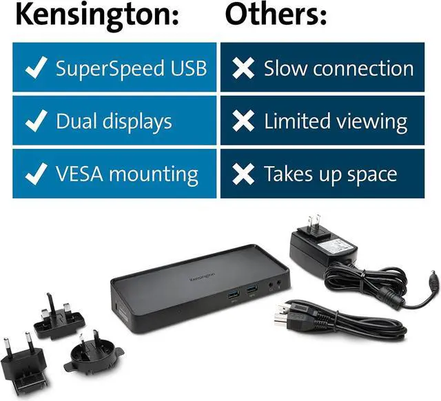 Alt view image 7 of 7 - Kensington SD3650 Universal USB 3.0 Mountable Docking Station, Black (K33997WW)