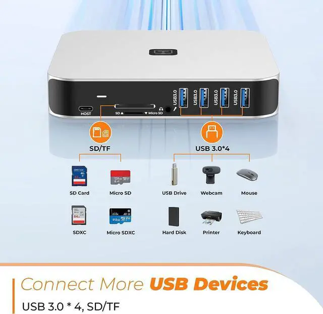 Alt view image 5 of 7 - USB C Docking Station Dual 4K Monitor for M1/M2 MacBook Pro/Air, Universal Triple Display Docking Station with 65W Power Supply, Dual HDMI,VGA,4 USB 3.0,Ethernet, USB C Dock for Dell/Lenovo/HP/Surface