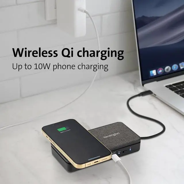 Alt view image 3 of 7 - Kensington Ipad and Mac USB-C Dual 4K HDMI Docking Station with Qi Charging (K32800WW)