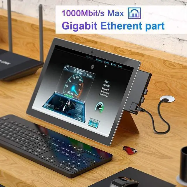 Alt view image 5 of 7 - Surface Pro 7/ Pro 7+ Docking Station, Surface Pro 7 Accessories with 4K HDMI, PD 60W Type-C Charging, Gigabit Ethernet LAN, 2 USB 3.0 Port, SD/TF Card Reader Designed for Microsoft Surface pro 7/7+