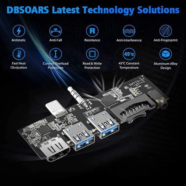 Alt view image 2 of 7 - 6-in-2 Surface Go/Go 2/Go 3 Docking Station, Microsoft Surface Go Docking Station with 4K HDMI Port, 2 USB 3.0 Ports(5Gbps), 3.5mm Earphones Jack, SD/TF Card Reader for Microsoft Surface Go 3/Go 2/Go