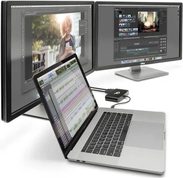 Alt view image 2 of 3 - OWC Thunderbolt Mini Dock, Bus-Powered 5-Port Multi-Adapter with Dual 4K HDMI, Dual USB, Gigabit Ethernet, Integrated 7.2-inch Thunderbolt Cable, for Thunderbolt (USB-C) Equipped Mac and PC