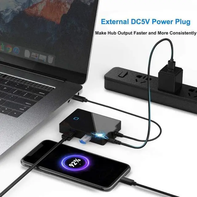 Alt view image 7 of 7 - USB C Docking Station HDMI VGA, 7-in-1 USB C Hub Adapter with 4K HDMI,VGA, 2 USB3.0 Ports, Type C Data Port, DC5V Power Plug, Audio Interface for Steam Deck Mac Book, Surface pro 9/8