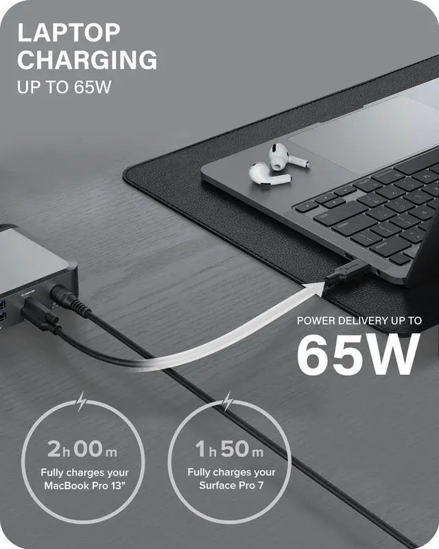 Alt view image 4 of 7 - ALOGIC Dual 4K Display Universal Docking Station  DX2 with 65W Power Delivery (Laptop Charging)