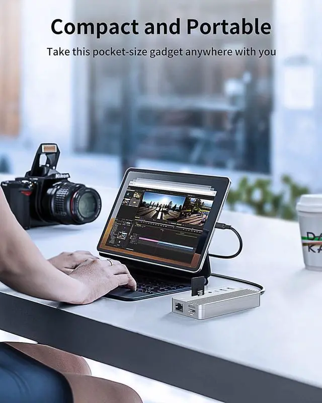 Alt view image 6 of 7 - 10-in-1 USB C Docking Station and M.2 NVMe SSD Enclosure, Multi-Port USB-C Hub Adapter with 4K HDMI, USB 3.1 Port, 100 W Power Delivery, USB 3.1 Type-C Enclosure for M.2 PCIe NVMe and SATA SSDs