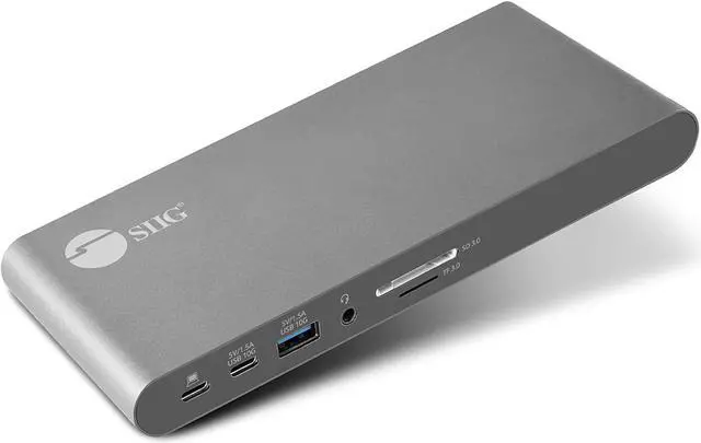 Main image of SIIG 4K USB-C MST Docking Station Dual 4K60Hz Display for Windows Laptops, Thunderbolt 3 Compatible, 60W PD, HDMI, Ethernet, SD/TF 3.0, USB 10G, Audio, Vertical/Horizontal Design (JU-DK0N11-S1)