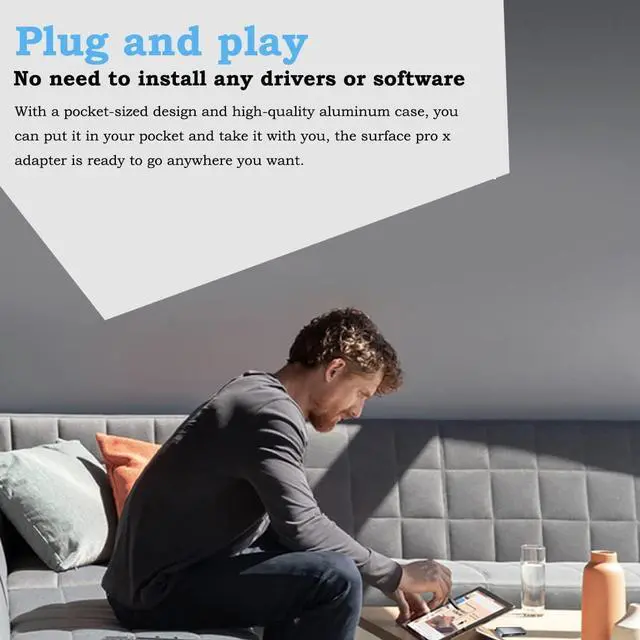 Alt view image 7 of 7 - Surface Pro X Hub Docking Station Dual Monitor, RREAKA 6 in 1 Microsoft Surface Pro X Accessories Adapter Dock with 4K HDMI USB C 60W PD USB3.0 SD/TF Card Reader 3.5mm Audio Jack