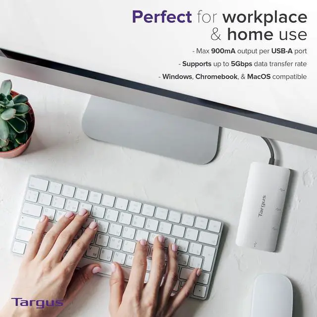 Alt view image 6 of 6 - Targus USB-C to 4-Port USB-A Hub, Gray (ACH226EU)