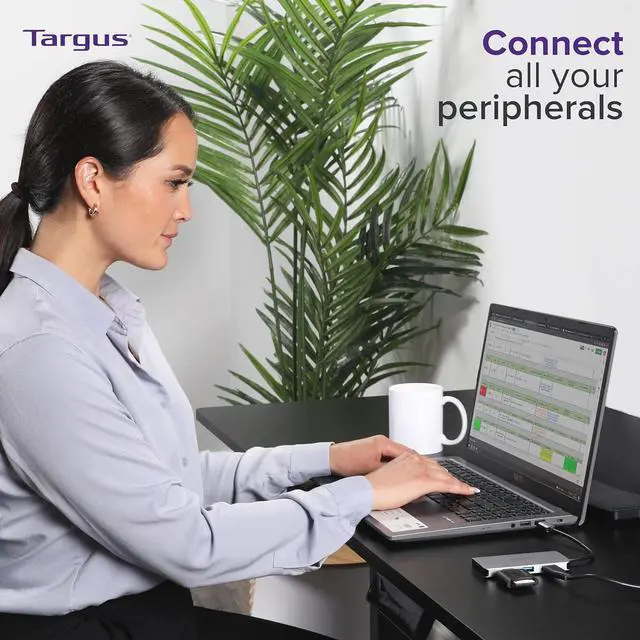 Alt view image 5 of 6 - Targus USB-C to 4-Port USB-A Hub, Gray (ACH226EU)