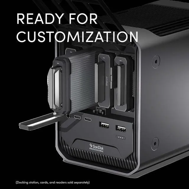 Alt view image 7 of 7 - SanDisk Professional - PRO-Dock 4; 4-Bay Reader Docking Station - (1x) USB-C (USB 3.2 Gen 1) Port - SDPD14F-0000-NBAAD, Gray