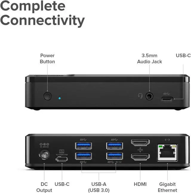 Alt view image 2 of 6 - ALOGIC Universal Twin HD Docking Station USB-C & USB-A Compatible (DUTHD)