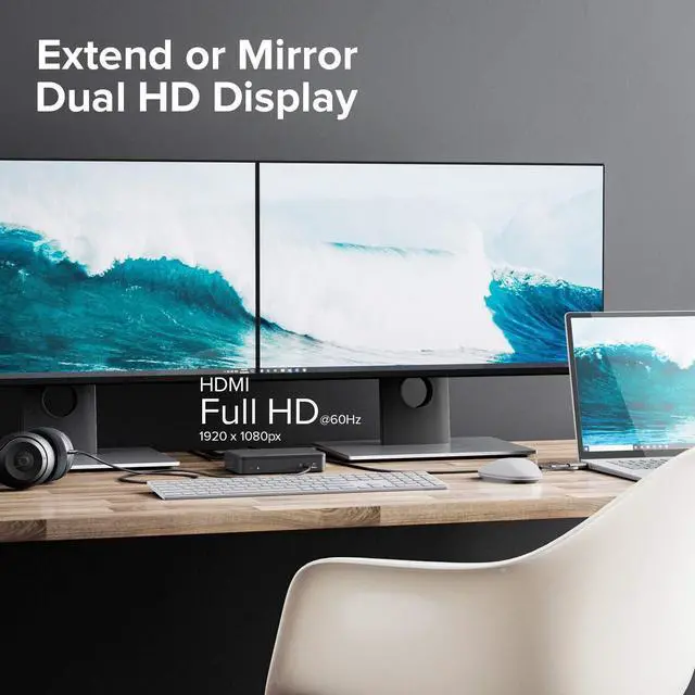 Alt view image 3 of 6 - ALOGIC Universal Twin HD Docking Station USB-C & USB-A Compatible (DUTHD)