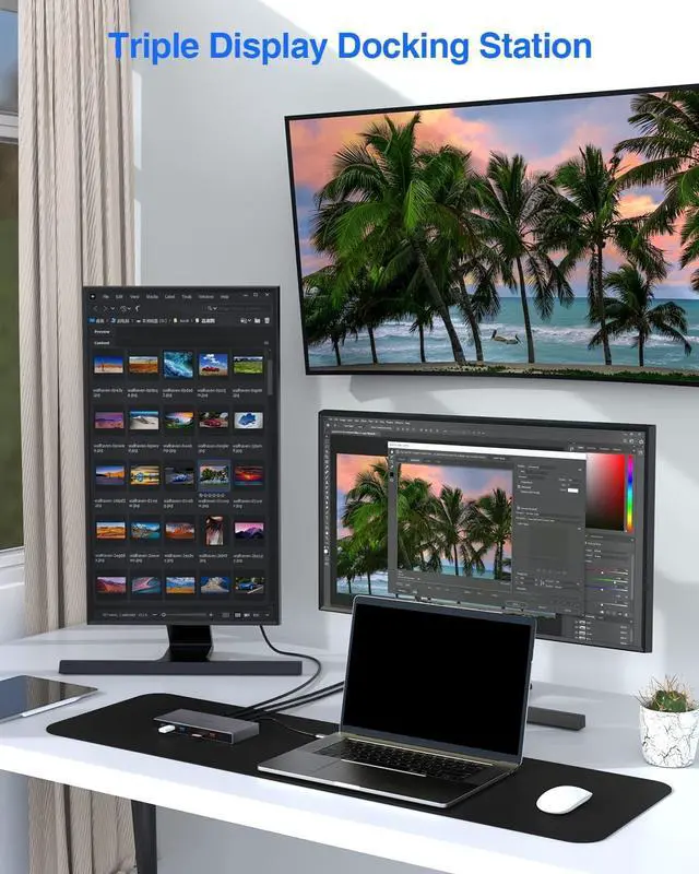 Alt view image 3 of 7 - TOTU 15 in 1 Triple Display Docking Station (Dual 4K HDMI, DP) & TOTU 18 in 1 Thunderbolt 3 Docking Station