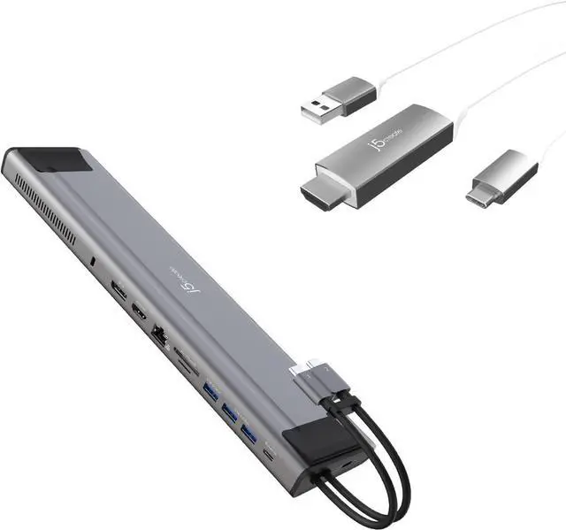Main image of j5create USB C Dual 4K 60Hz Display Docking Station (12-in-1), Built-in M.2 SSD Slot + USB Type C to 4K@60Hz HDMI Cable