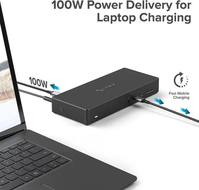 Alt view image 4 of 7 - Alogic USB-C Triple Display Dp Alt. Mode Docking Station