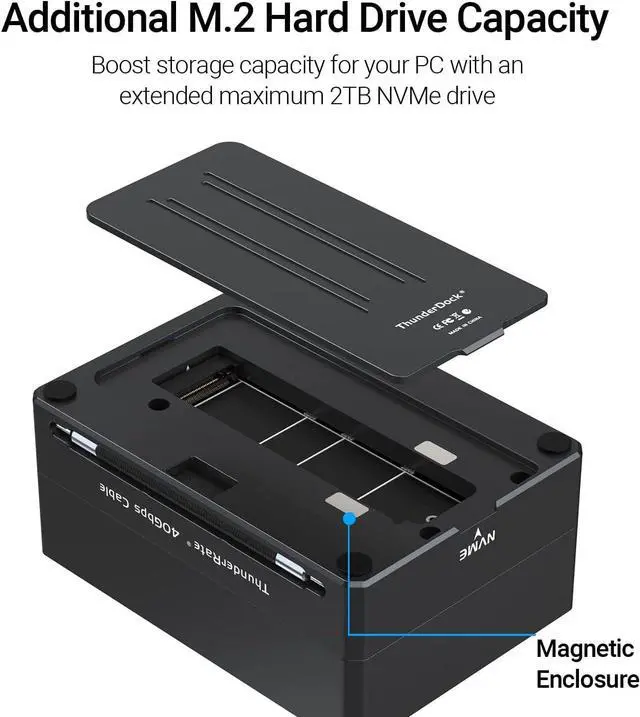 Alt view image 5 of 7 - GaN Thunderbolt 3 Dock, JEYI 8-in-1 Dual Thunderbolt 3 Docking Station with NVMe M.2 Expansion, 8K DP,60W PD, USB-A 10Gbps - ThunderDock 7 Ultra