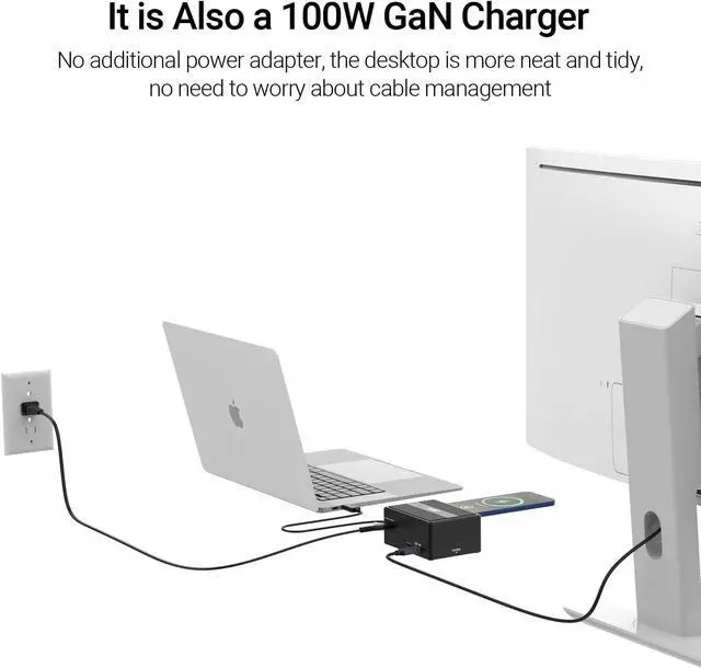 Alt view image 3 of 7 - GaN Thunderbolt 3 Dock, JEYI 8-in-1 Dual Thunderbolt 3 Docking Station with NVMe M.2 Expansion, 8K DP,60W PD, USB-A 10Gbps - ThunderDock 7 Ultra