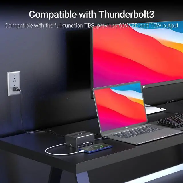 Alt view image 6 of 7 - GaN Thunderbolt 3 Dock, JEYI 8-in-1 Dual Thunderbolt 3 Docking Station with NVMe M.2 Expansion, 8K DP,60W PD, USB-A 10Gbps - ThunderDock 7 Ultra