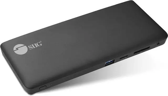 Main image of SIIG USB-C MST Triple Monitor Docking Station for Windows Thunderbolt 3 Compatible Single 4K Dual 2K Triple 1080p 65W PD, HDMI/DisplayPort, Gigabit Ethernet, SD/TF, USB 3.0 and Audio (JU-DK0R11-S1)