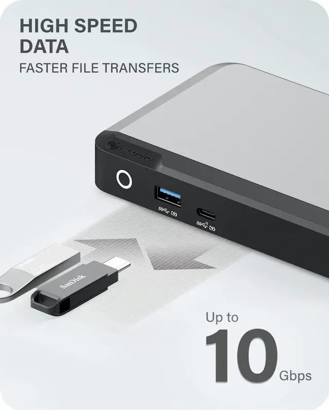 Alt view image 5 of 7 - ALOGIC (8 in 1) MX2 USB-C Dual Display 4K@60Hz DisplayPort Alt. Mode Docking Station  with 65W Power Delivery