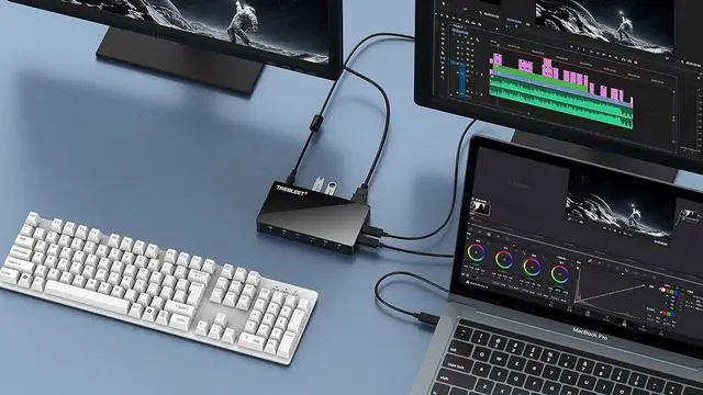 Alt view image 5 of 7 - Mini Portable Thunderbolt 3 Dock 8-in-1 with NVMe SlotUp to 2800Mbps, DisplayPort 1.4(8k@60Hz), 1Gb Ethernet, 3xUSB 3.1 Ports(10Gbps), 60W PD Charging for iMac, MacBook Pro, Windows Laptops