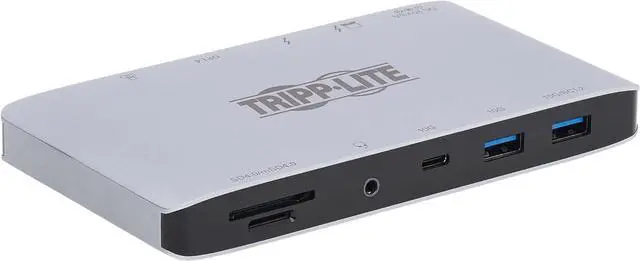 Alt view image 6 of 7 - Tripp Lite Thunderbolt 3 Docking Station, Dual DisplayPort Monitor Display, 4K @ 60Hz, 1 USB-C & 2 USB-A Port Hub, Gigabit Ethernet, NA UK AUS & EU Power Adapters, 3-Year Warranty (MTB3-DOCK-03INT)